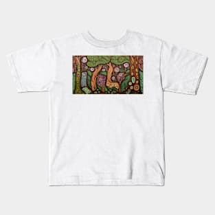 Folk Forest Swirls Kids T-Shirt